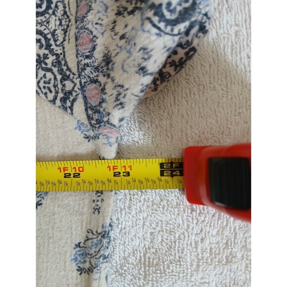 I.b. Diffusion Womens Blouse Floral Print Short Sleeve Scoop Neck Large Tassed - Picture 10 of 13